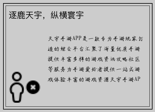 逐鹿天宇，纵横寰宇