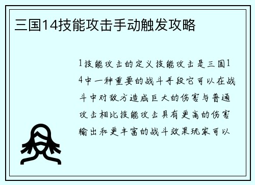 三国14技能攻击手动触发攻略